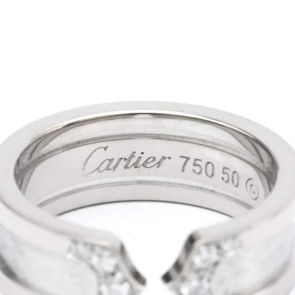 SOLD- Cartier C De Cartier 18K White Gold Diamond Ring - Picture 5 of 12